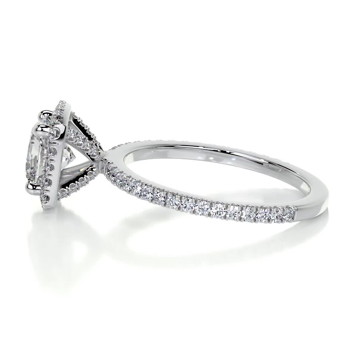 1.0 CT Cushion Halo CVD E/VS2 Diamond Engagement Ring 5