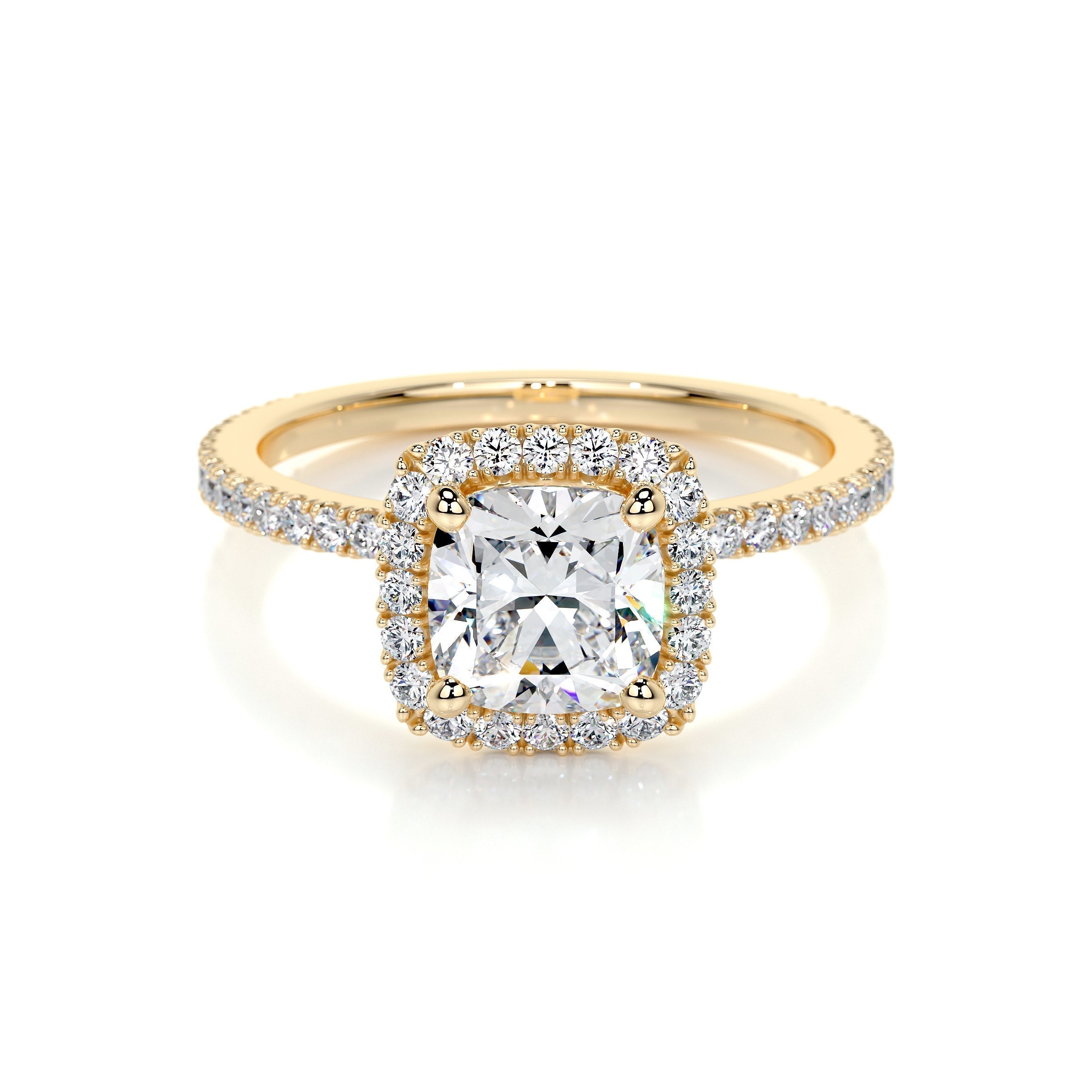 1.0 CT Cushion Halo CVD E/VS2 Diamond Engagement Ring 7