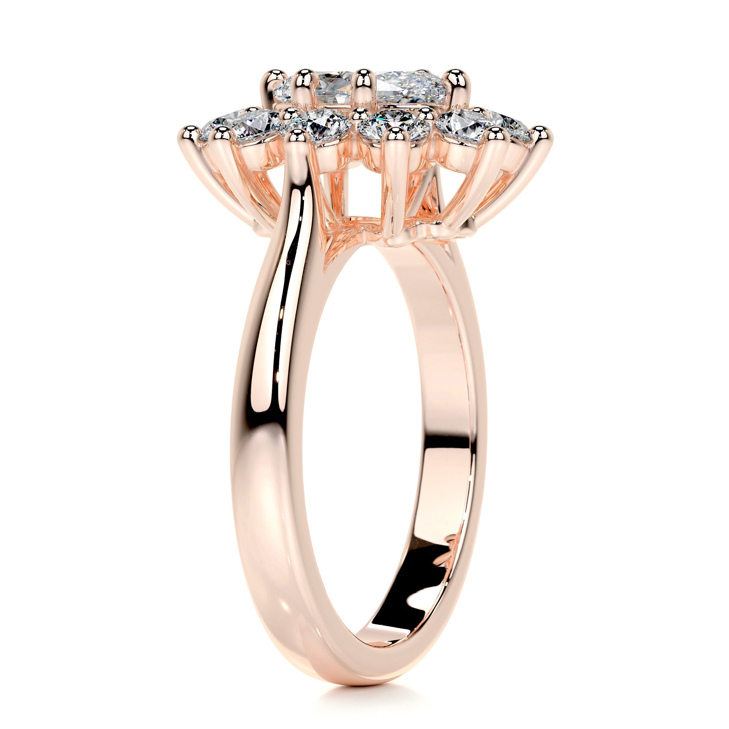 1.0 CT Oval Halo CVD E/VS1 Diamond Engagement Ring 15