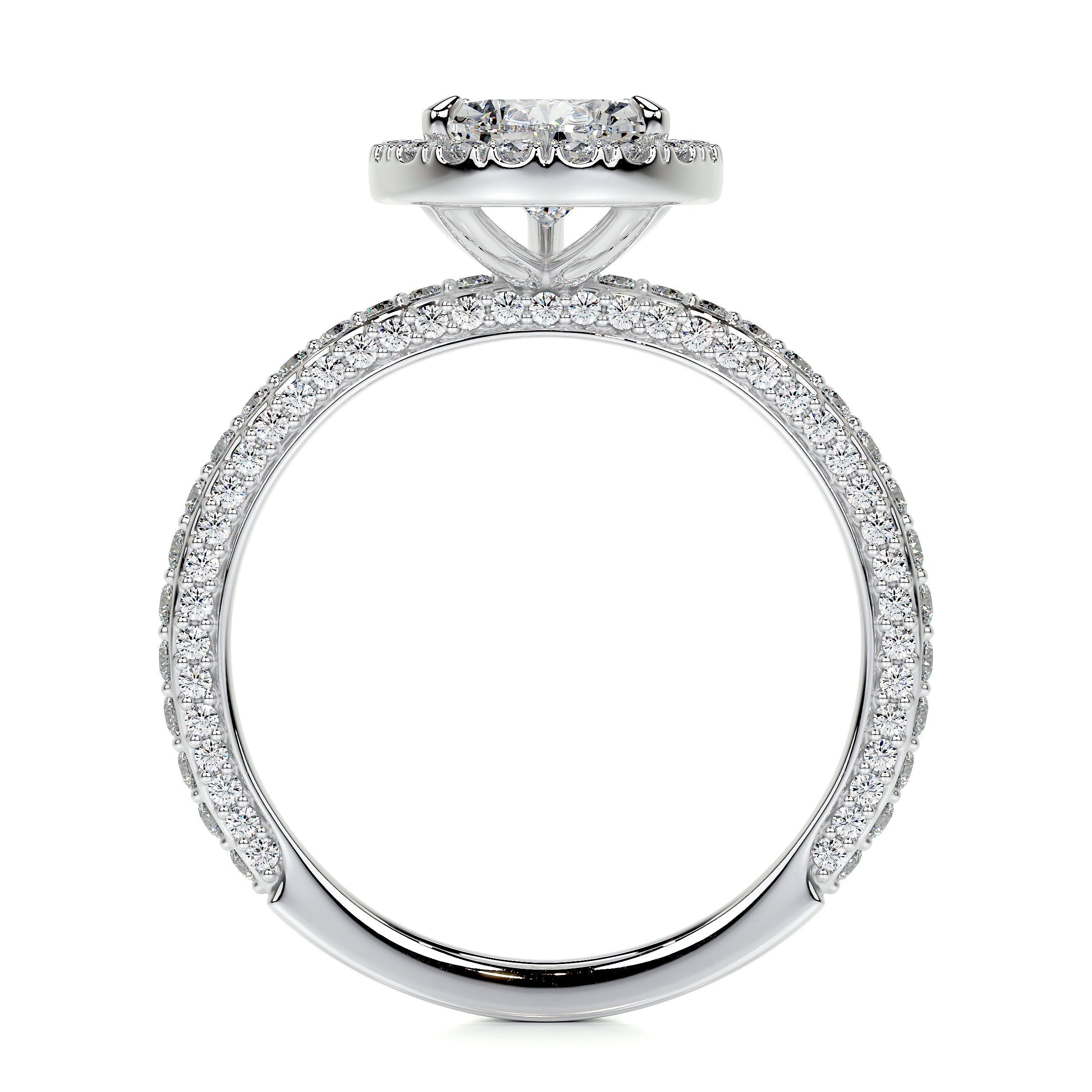 2.0 CT Pear Halo CVD F/VS2 Diamond Engagement Ring 6