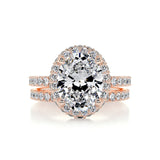 2.0 CT Oval Halo CVD F/VS Diamond Bridal Set 13