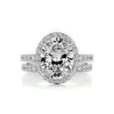 2.0 CT Oval Halo CVD F/VS Diamond Bridal Set 1