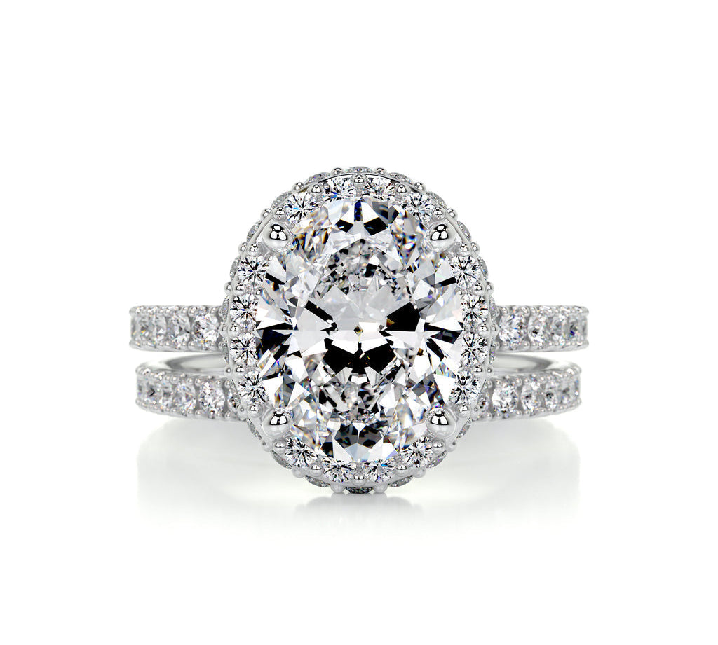 2.0 CT Oval Halo CVD F/VS Diamond Bridal Set 1