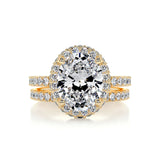 2.0 CT Oval Halo CVD F/VS Diamond Bridal Set 7