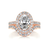 2.0 CT Oval Halo CVD F/VS Diamond Bridal Set 12