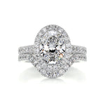 2.0 CT Oval Halo CVD F/VS Diamond Bridal Set 1