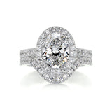 2.0 CT Oval Halo CVD F/VS Diamond Bridal Set 1