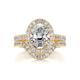 2.0 CT Oval Halo CVD F/VS Diamond Bridal Set 7