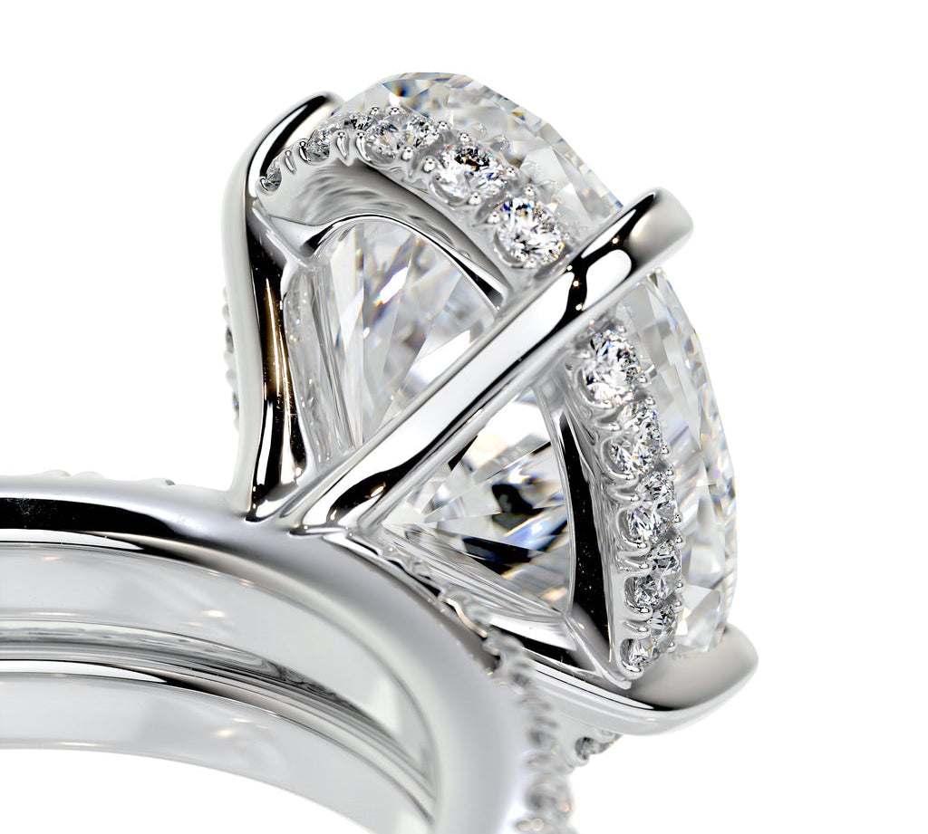 3.0 CT Oval Hidden Halo CVD F/VS Diamond Bridal Ring Set 3