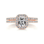 1.0 CT Radiant Halo CVD F/VS Diamond Bridal Ring Set 11