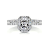 1.0 CT Radiant Halo CVD F/VS Diamond Bridal Ring Set 1