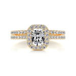 1.0 CT Radiant Halo CVD F/VS Diamond Bridal Ring Set 6