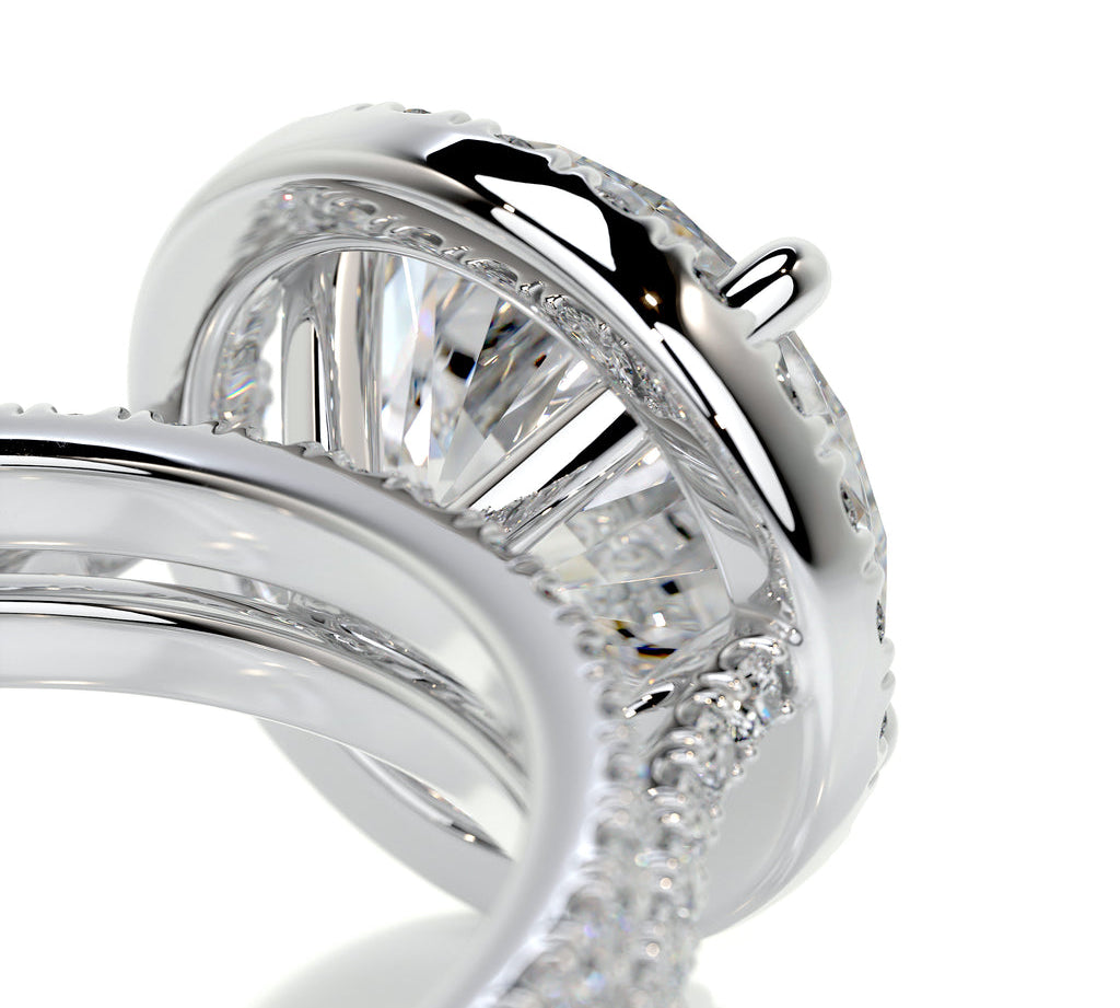 2.0 CT Round Halo CVD F/VS Diamond Bridal Set 3