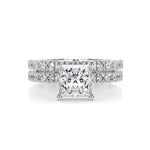 1.50 CT Princess Hidden Halo CVD F/VS Diamond Bridal Ring Set 1