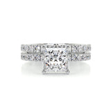 1.50 CT Princess Hidden Halo CVD F/VS Diamond Bridal Ring Set 1