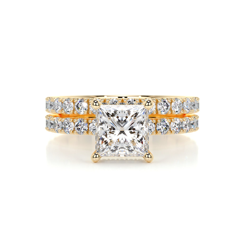 1.50 CT Princess Hidden Halo CVD F/VS Diamond Bridal Ring Set 6