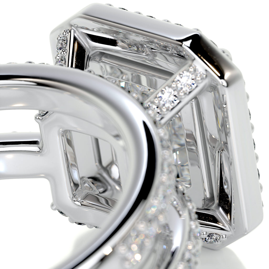 1.05 CT Asscher Halo CVD F/VS Diamond Bridal Ring Set 4