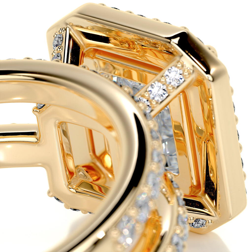 1.05 CT Asscher Halo CVD F/VS Diamond Bridal Ring Set 8