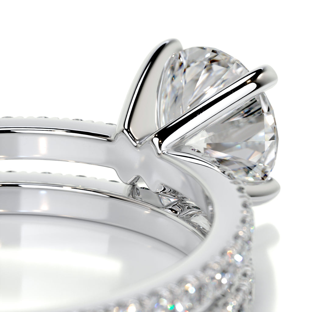 1.0 CT Round Solitaire CVD F/VVS2 Diamond Bridal Ring Set 3