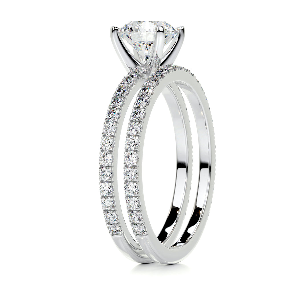 1.0 CT Round Solitaire CVD F/VVS2 Diamond Bridal Ring Set 5