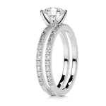 1.0 CT Round Solitaire CVD F/VVS2 Diamond Bridal Ring Set 5