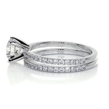 1.0 CT Round Solitaire CVD F/VVS2 Diamond Bridal Ring Set 4
