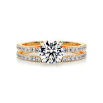1.0 CT Round Solitaire CVD F/VVS2 Diamond Bridal Ring Set 6
