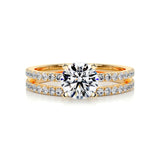 1.0 CT Round Solitaire CVD F/VVS2 Diamond Bridal Ring Set 6