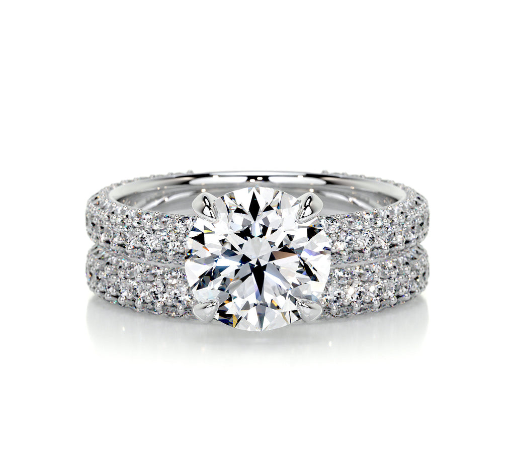 2.0 CT Round Solitaire CVD F/VS Diamond Bridal Set 1