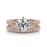 2.0 CT Round Solitaire CVD F/VS Diamond Bridal Ring Set 7