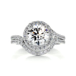 1.50 CT Round Halo CVD F/VS Diamond Bridal Ring Set 1