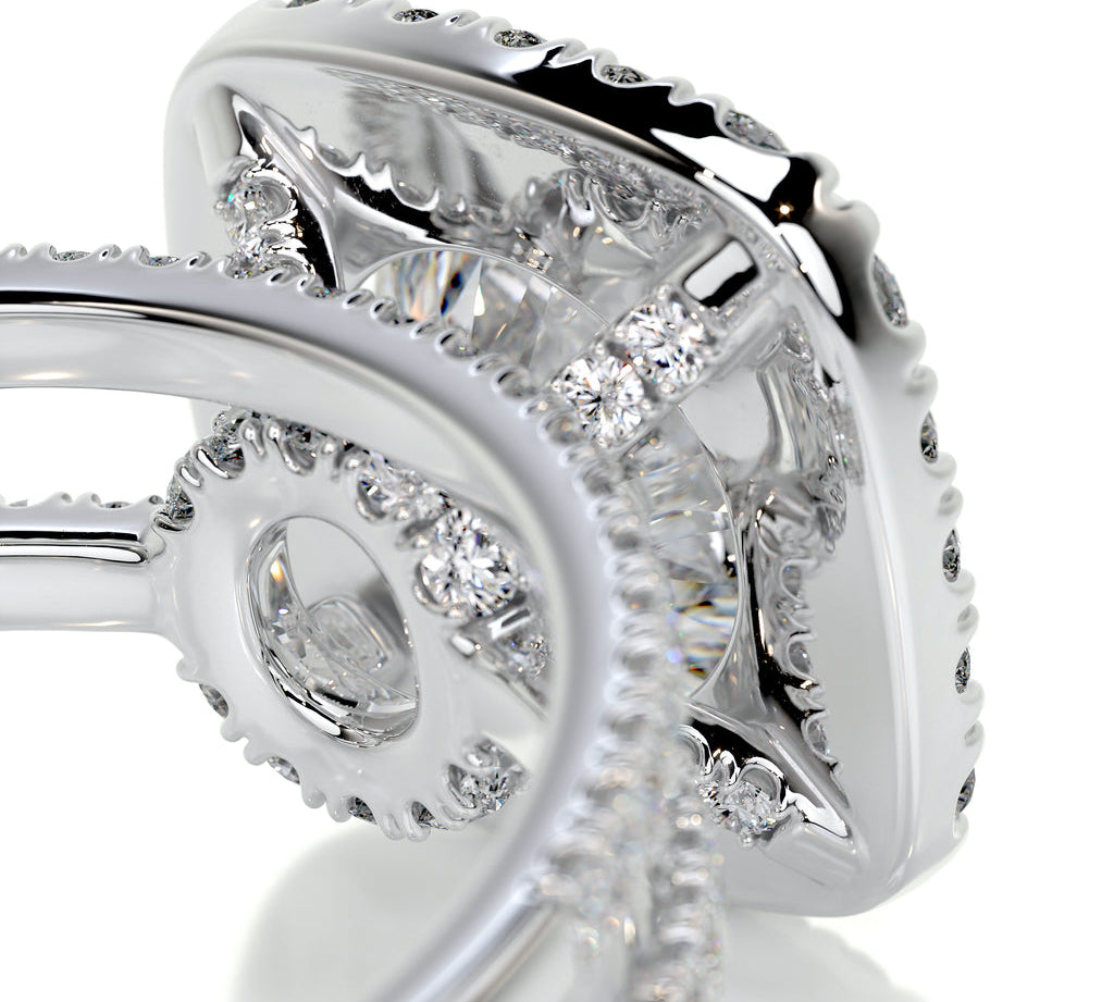 2.0 CT Round Halo CVD F/VS Diamond Bridal Set 3