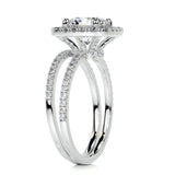 2.0 CT Round Halo CVD F/VS Diamond Bridal Set 5