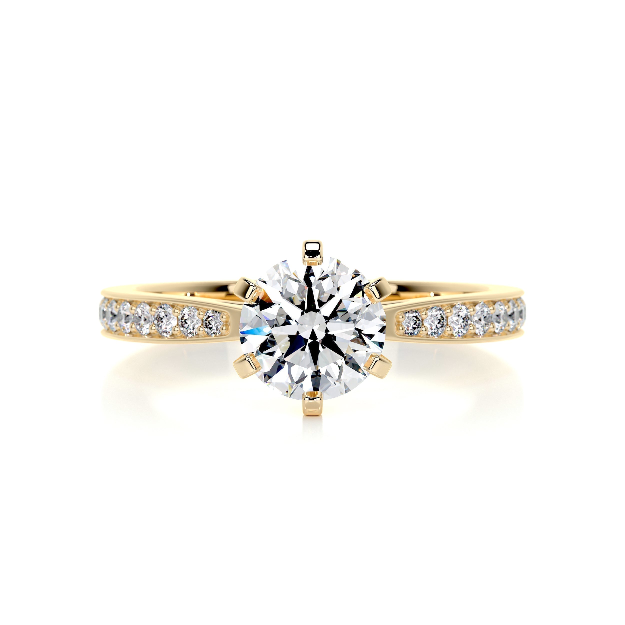 1.0 CT Round Solitaire CVD F/SI1 Diamond Engagement Ring 5