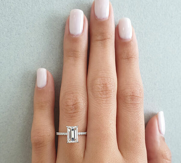 1.60 CT Emerald Pave Setting Moissanite Engagement Ring 1