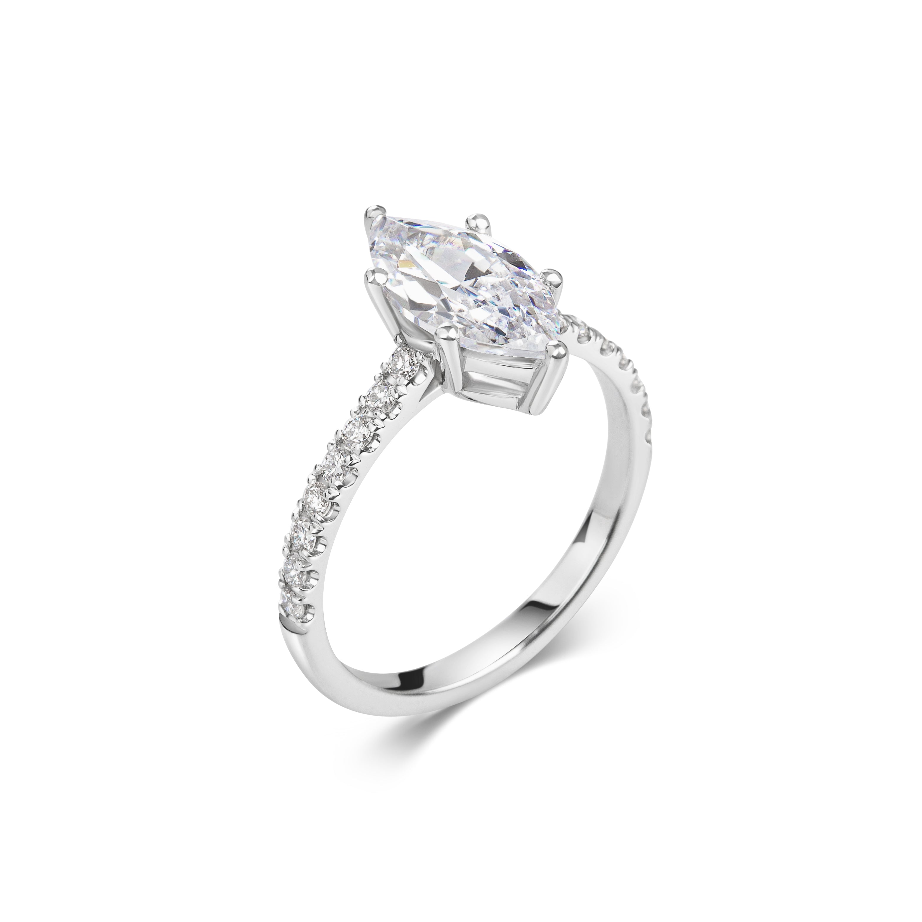 2 CT Marquise Solitaire CVD F/VS1 Diamond Engagement Ring 3