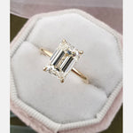 2.0 CT Emerald Cut Solitaire Style Moissanite Engagement Ring 5
