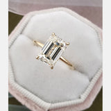 2.0 CT Emerald Cut Solitaire Style Moissanite Engagement Ring 5