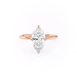 1.58 CT Marquise Cut Solitaire Hidden Halo Setting Moissanite Engagement Ring 12