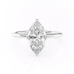 1.58 CT Marquise Cut Solitaire Hidden Halo Setting Moissanite Engagement Ring 10