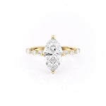 1.58 CT Marquise Cut Solitaire Pave Setting Moissanite Engagement Ring 11