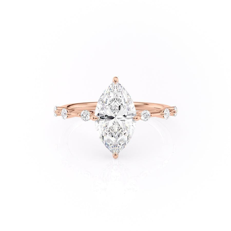 1.58 CT Marquise Cut Solitaire Dainty Engagement Ring With Hidden Halo Setting 12