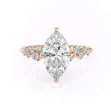 1.58 CT Marquise Cut Solitaire Hidden Halo Setting Moissanite Engagement Ring 12