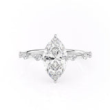 1.58 CT Marquise Cut Solitaire Dainty Engagement Ring With Hidden Halo Setting 1