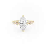 1.58 CT Marquise Cut Solitaire Hidden Halo Setting Moissanite Engagement Ring 11