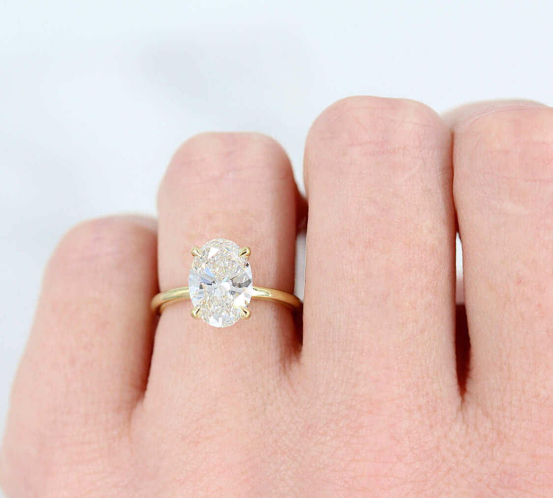 2.40 CT Oval Cut Solitaire Moissanite Engagement Ring 2