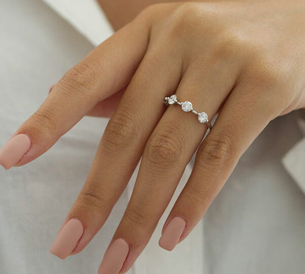 1.0 TCW Round Cut Four Stone Setting Moissanite Engagement Ring 3