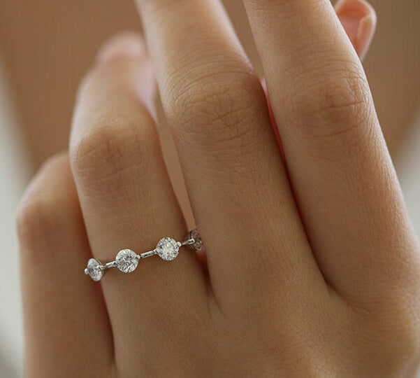 1.0 TCW Round Cut Four Stone Setting Moissanite Engagement Ring 2