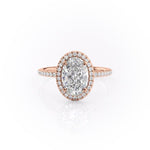 2.10 CT Oval Cut Halo Moissanite Engagement Ring 12