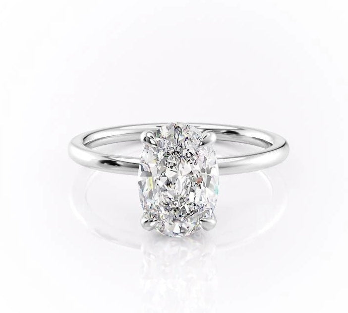 2.72 CT Oval Cut Solitaire Moissanite Engagement Ring 10